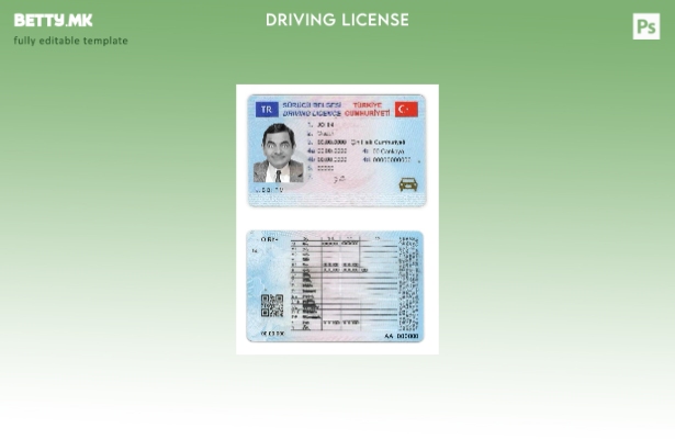 Шаблон за возачка дозвола во Турција во модерен стил